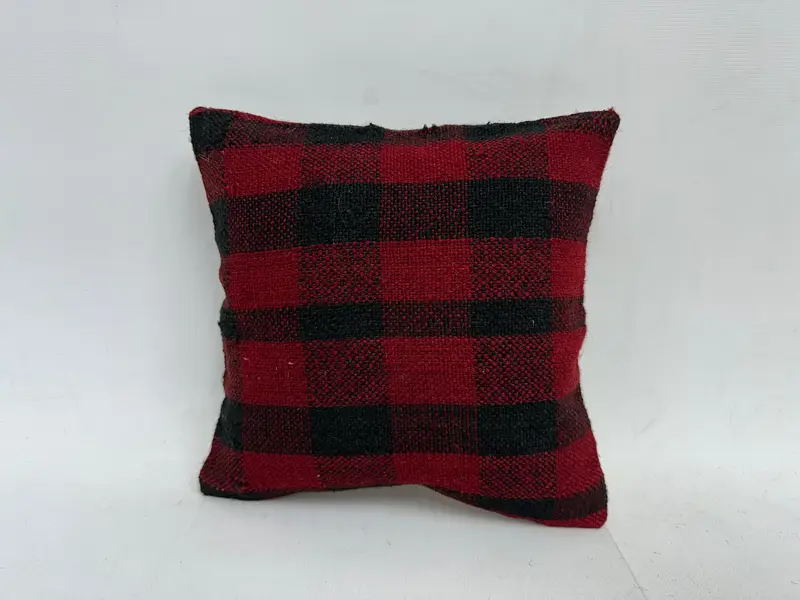 12x12 Red Cushion, Natural Pillow Sham, Vintage Kilim Pillow, Retro Throw Cushion Cover, Pillow for Couch, Vintage Pillow, Pillow Sham - 1
