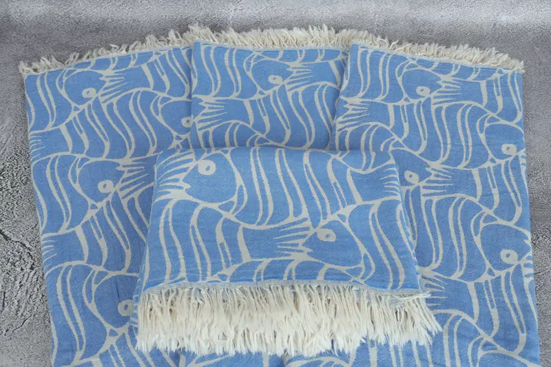 Personalized Towel, Lightweight Turkish towel, Personalized Bridesmaid Gift, Personalised Gift, 70x36 Cotton Fish Design Towel, Beach Towel Monogram - 5