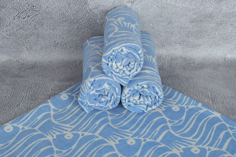 Personalized Towel, Lightweight Turkish towel, Personalized Bridesmaid Gift, Personalised Gift, 70x36 Cotton Fish Design Towel, Beach Towel Monogram - 8