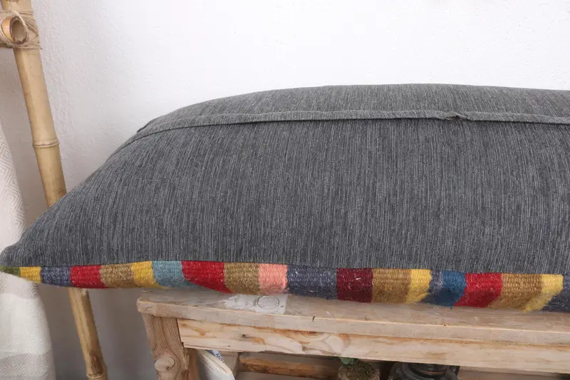 Tribal Cushion Cover, Ethnical Kilim Rug Pillow, Pillow Case, 16x36 Red Pillow Case, Boho Pillow, Seat Pillow Cover, Pet Pillow Case, Turkish Pillow - 7