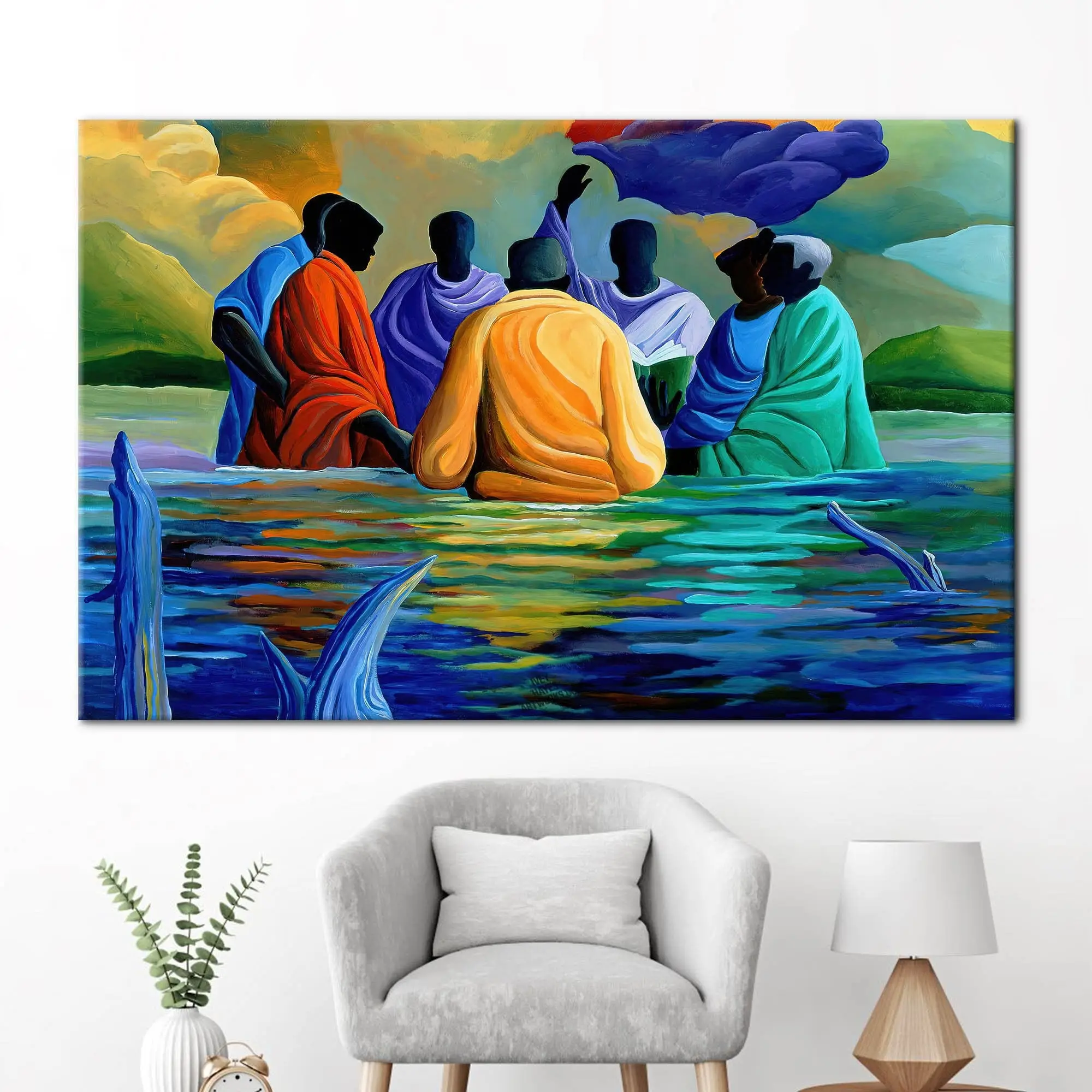 Elegant African Seascape Canvas: Vibrant Coastal Art Print - 1
