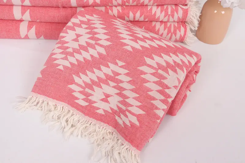 Personalized Gifts, Organic Beach Blanket, Woven Throw Blanket, Personalized Gift For Him, Organic Throw, 84x56 Cotton Kilim Towel, Monogram Blanket - 4