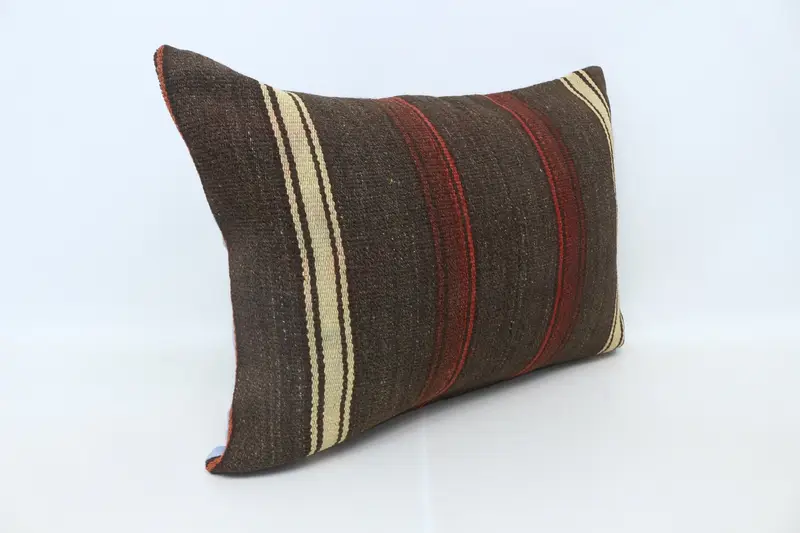 Pillow for Sofa, 20x28 Brown Pillow, Oriental Cushion Cover, Pastel Cushion, Retro Pillow Sham, Kilim Pillow, Gift Pillow, Cushion Case - 3