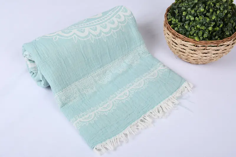 Custom Wedding Gifts, Turkish Bedcover, Woven Throw Blanket, Decorative Bedspread, Personalized Blanket, Xmas Gifts, 88x80 Cotton Kilim Design Towel - 4