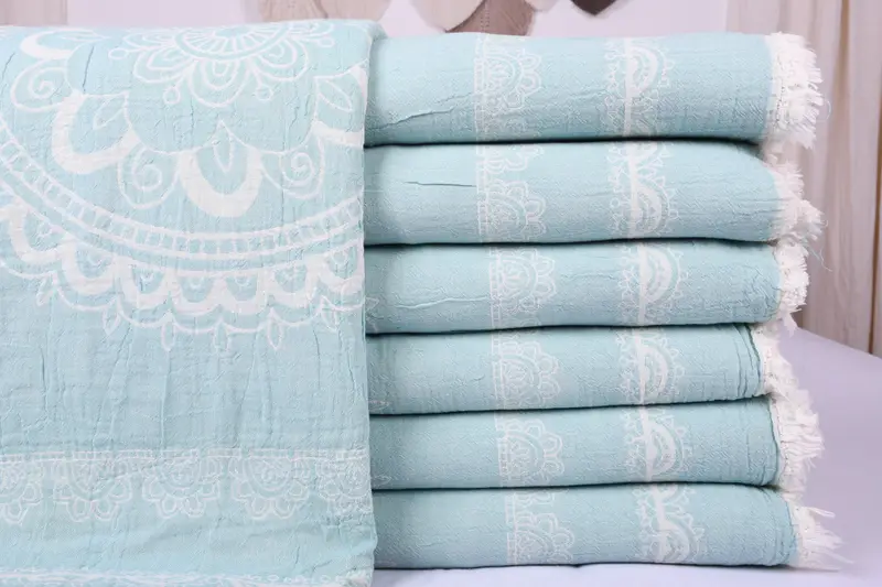Custom Wedding Gifts, Turkish Bedcover, Woven Throw Blanket, Decorative Bedspread, Personalized Blanket, Xmas Gifts, 88x80 Cotton Kilim Design Towel - 1