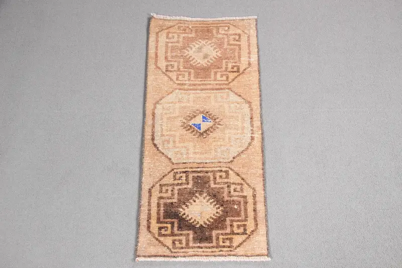 Teppich mit Punkten in Braun und Beige, 1,2 x 2,8 Fuß, schickes Dekor