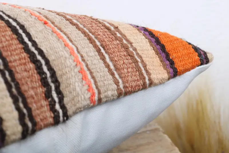 Pillow for Sofa, Cushion, Antique Pillows, 16x16 Orange Pillow Case, Tribal Pillow Case, Kilim Cushion Sham, Vintage Kilim Pillow Cushion Case - 6