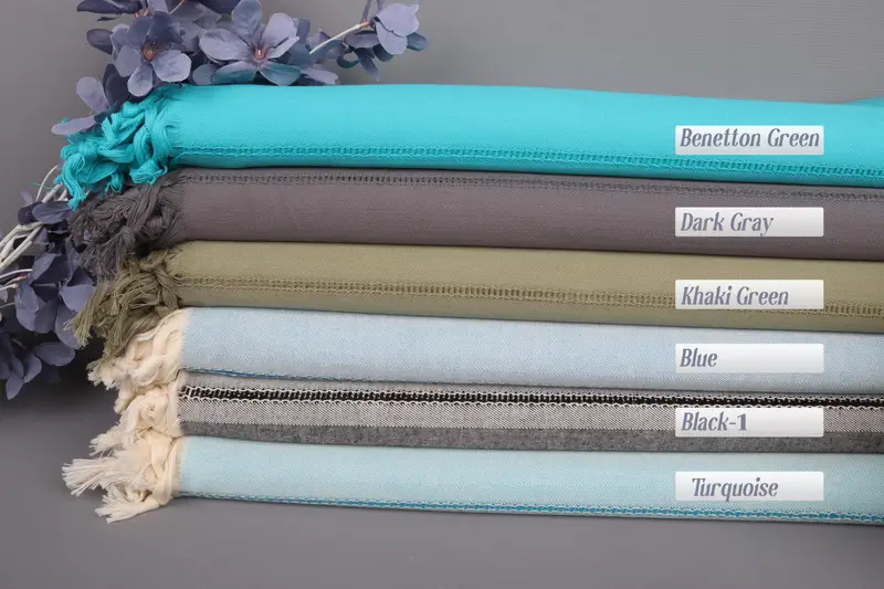 Cotton Towel Bath Large Turkish Beige Striped, Organic, 40x67 Inches