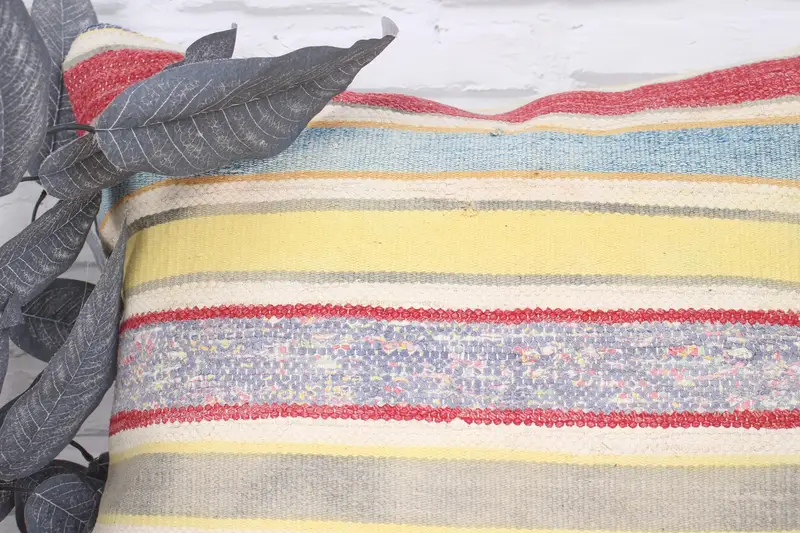 20x20 Yellow Pillow Sham, Nomadic Cushion Cover, Kilim Cushion Sham, Pillow for Sofa, Kilim Pillow, Cushion, Decorative Cushion Cover - 2