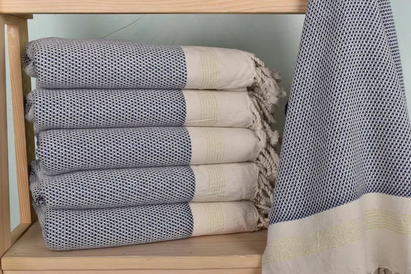 Turkish hand towel, Turkish Towel USA, Gym Towel, Housewarming Gift, Bridal Gifts, Authentic Turkish hammam peshtemal, 68x40 Cotton Striped Towel - 2