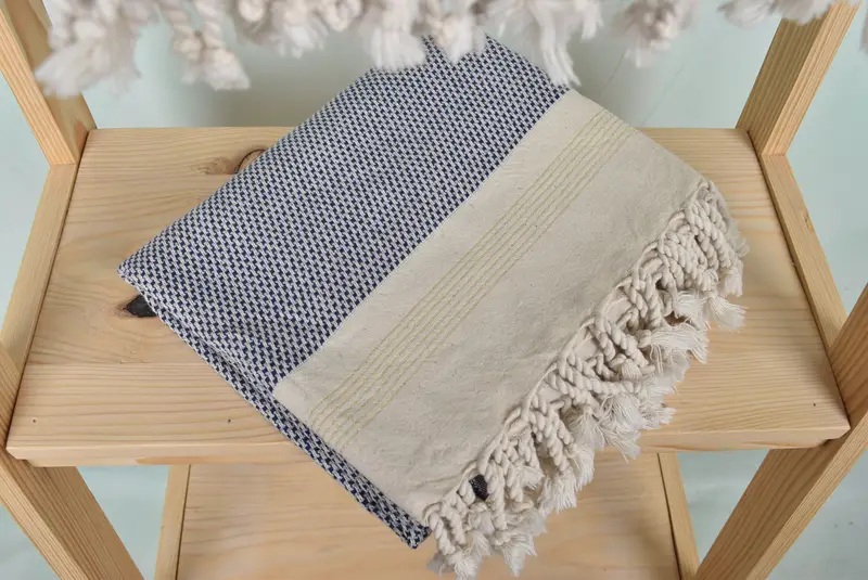 Turkish hand towel, Turkish Towel USA, Gym Towel, Housewarming Gift, Bridal Gifts, Authentic Turkish hammam peshtemal, 68x40 Cotton Striped Towel - 5
