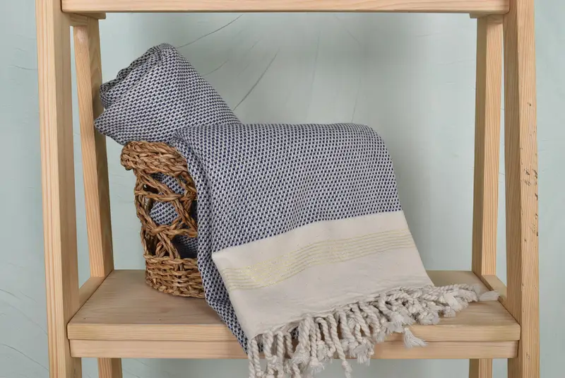Turkish hand towel, Turkish Towel USA, Gym Towel, Housewarming Gift, Bridal Gifts, Authentic Turkish hammam peshtemal, 68x40 Cotton Striped Towel - 4