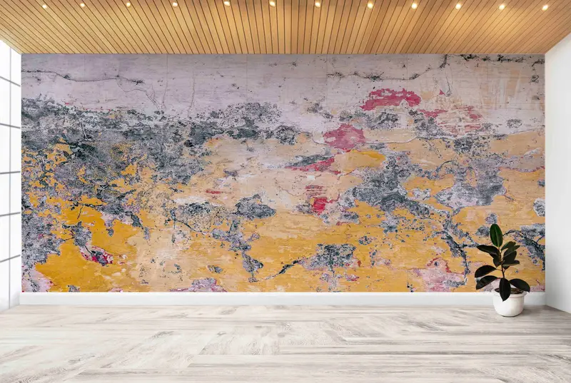 Zarif Vintage Alçı Baskılı Duvar Kağıdı: Soyut Loft Dekor