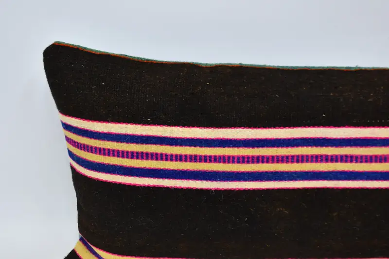 Pillow Sham, Vintage Kilim Throw Pillow, 16x48 Brown Pillow Case, Turkish Pillow, Wool Kilim Pillow Pillow Cover, Boho Pillow - 2