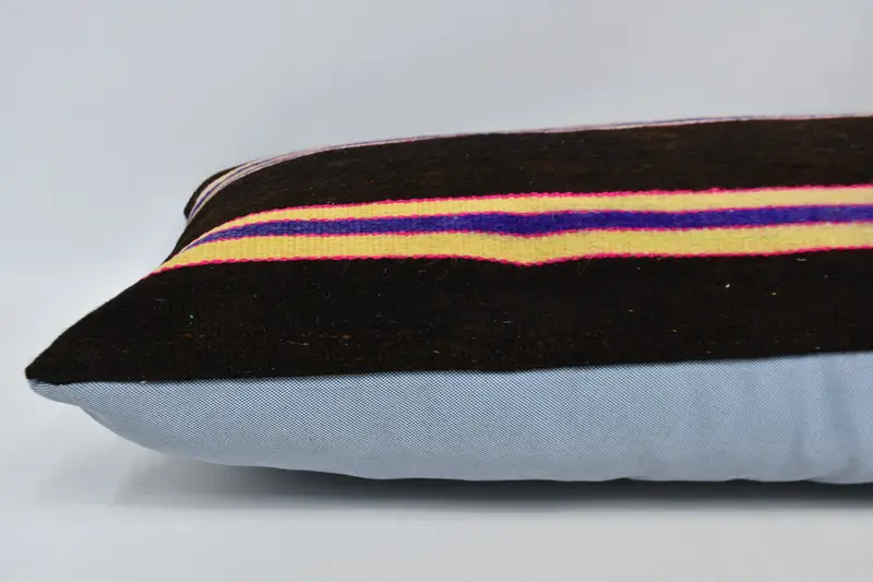 Pillow Sham, Vintage Kilim Throw Pillow, 16x48 Brown Pillow Case, Turkish Pillow, Wool Kilim Pillow Pillow Cover, Boho Pillow - 6