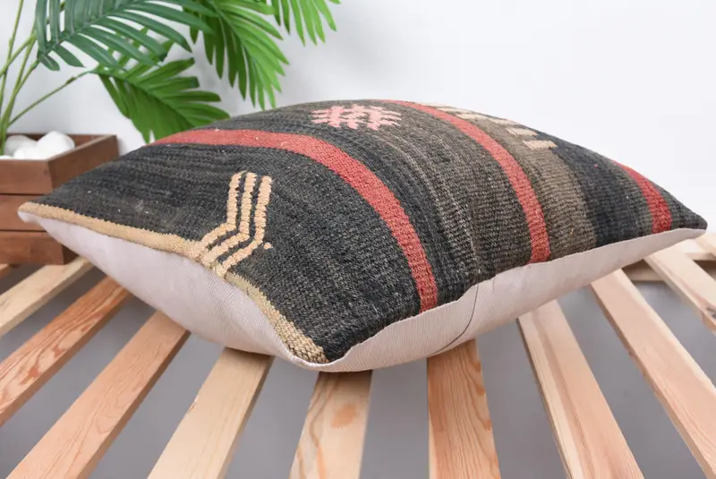 Decorative Throw Pillow Sham, 18x18 Brown Cushion, Turkish Pillow, Boho Pillow, Art Deco Pillow Sham, Interior Designer Pillow, Cushion Cover - 6