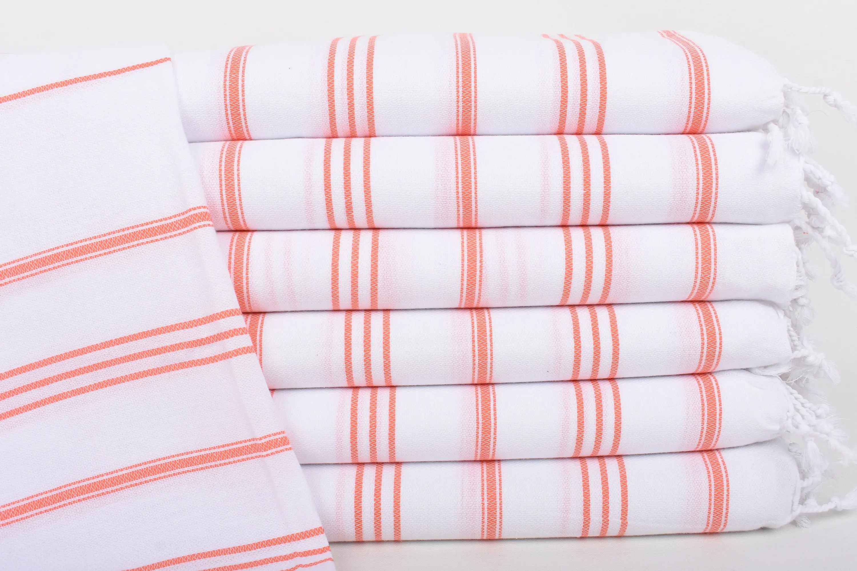 Wedding Gift Coral Striped Hand Towel, Kitchen Towel, Gym Towel, 40x24 Inches - 1