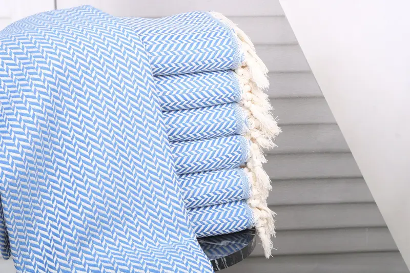 Petrol Blue Cotton Towel Personalized Beach Towel 40x71 Inches