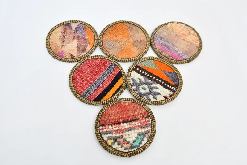 Elegante orange und rosa Untersetzer, lebendige Küchendekor-Untersetzer