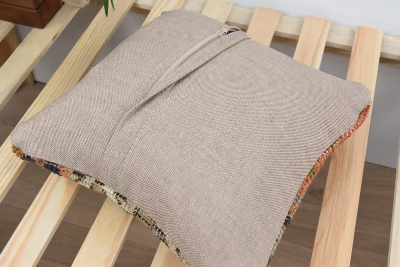 14x14 Blue Cushion Cover, Pillow, Kilim Cushion Sham, Kilim Pillow, Yoga Pillow Case, Natural Pillow Cover, Turkish Kilim Pillow - 8