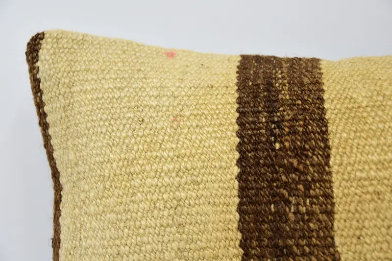 Ethnical Kilim Rug Pillow, Living Room Throw Pillow Sham, Antique Pillows, Pillow Sham, 8x16 Beige Cushion, Home Decor Pillow - 2