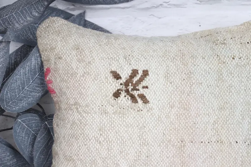 Ethnical Kilim Rug Pillow, 12x12 Beige Cushion, Gift Pillow, Floor Pillow, Pattern Throw Pillow Cover, Pillow, Pillow for Couch, Couch Pillow Case - 2