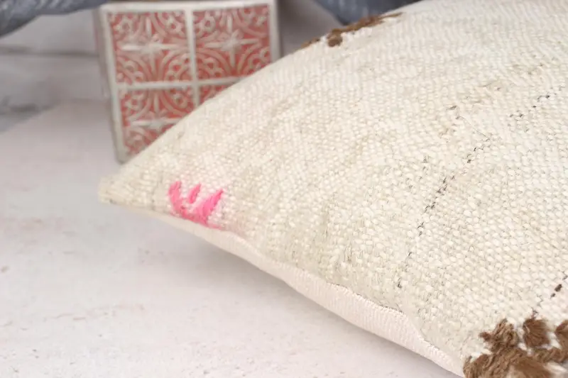 Ethnical Kilim Rug Pillow, 12x12 Beige Cushion, Gift Pillow, Floor Pillow, Pattern Throw Pillow Cover, Pillow, Pillow for Couch, Couch Pillow Case - 7