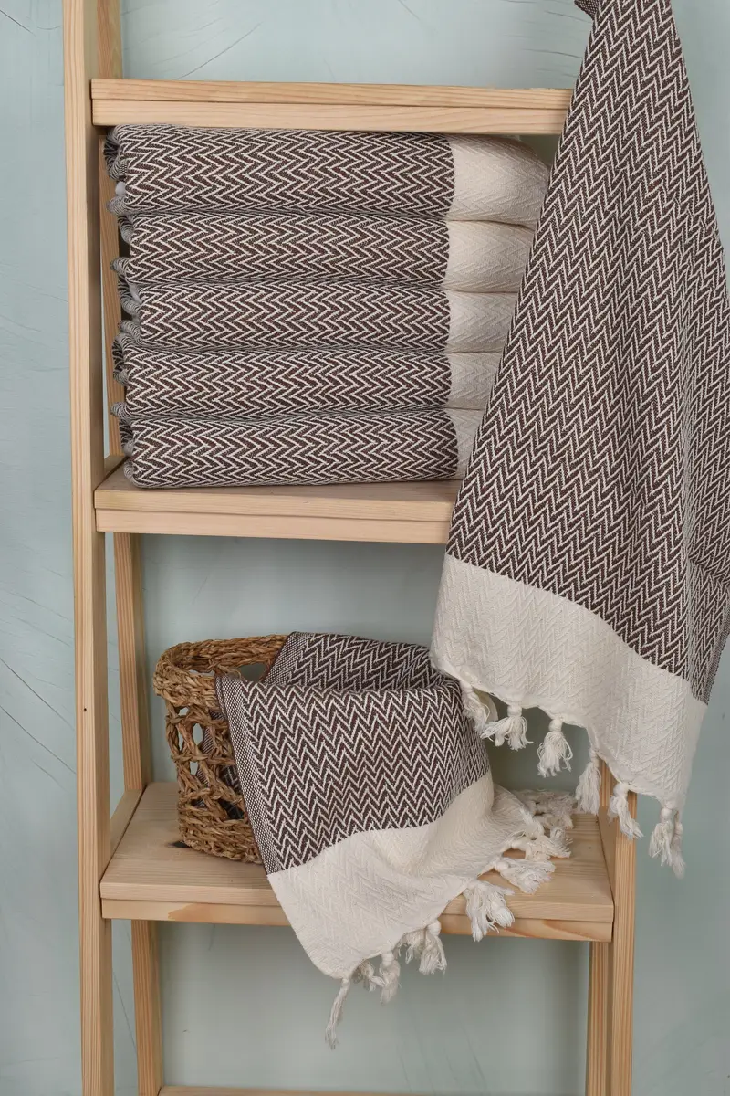 Hand Size Towels, Beach Theme Wedding Gift, Bathroom Towels, Personalized Dish Towel, Gym Towel, Small Bath Towels, 34x18 Cotton Zigzag Design Towel - 3