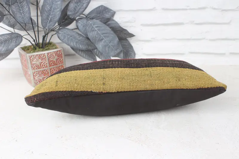 Vintage Pillow, 8x16 Red Cushion Case, Southwestern Cushion Case, Pillow Cover, Handmade Kilim Cushion, Handmade Throw Cushion Cover, Turkish Pillow - 5