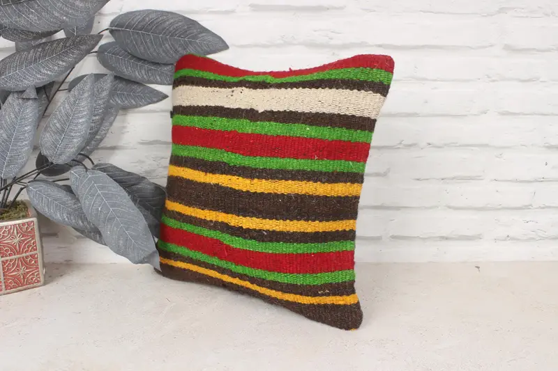 Cushion, Antique Pillows, Couch Pillow Cover, Ottoman Pillow Case, Muted Pillow Sham, 14x14 Red Cushion Case, Home Decor Pillow, Pillow for Couch - 4