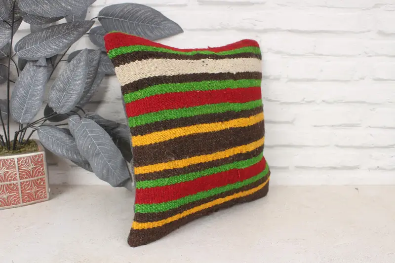 Cushion, Antique Pillows, Couch Pillow Cover, Ottoman Pillow Case, Muted Pillow Sham, 14x14 Red Cushion Case, Home Decor Pillow, Pillow for Couch - 3