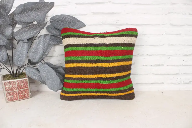 Cushion, Antique Pillows, Couch Pillow Cover, Ottoman Pillow Case, Muted Pillow Sham, 14x14 Red Cushion Case, Home Decor Pillow, Pillow for Couch - 1