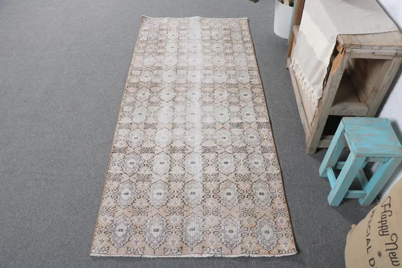 Alfombra Naranja & Beige 8x1,8m A Rayas con Formas Geométricas