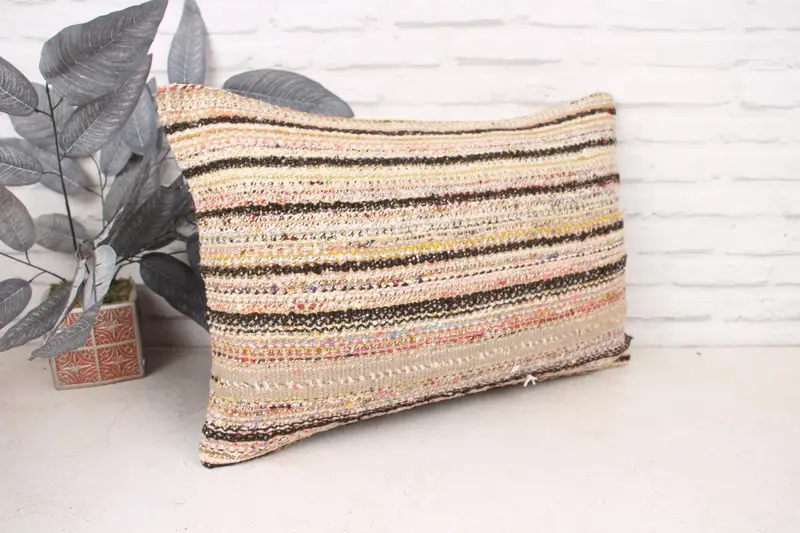 Pillow Case, Ikat Pillow Cover, Comfy Throw Cushion Case, 16x24 Brown Cushion Cover, Boho Pillow, Pillow for Sofa, Pillow for Couch - 3