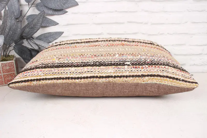 Pillow Case, Ikat Pillow Cover, Comfy Throw Cushion Case, 16x24 Brown Cushion Cover, Boho Pillow, Pillow for Sofa, Pillow for Couch - 5