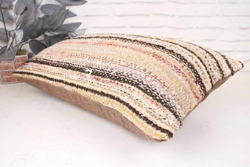Pillow Case, Ikat Pillow Cover, Comfy Throw Cushion Case, 16x24 Brown Cushion Cover, Boho Pillow, Pillow for Sofa, Pillow for Couch - 6