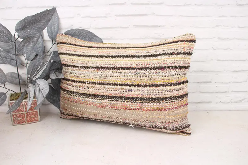 Pillow Case, Ikat Pillow Cover, Comfy Throw Cushion Case, 16x24 Brown Cushion Cover, Boho Pillow, Pillow for Sofa, Pillow for Couch - 4