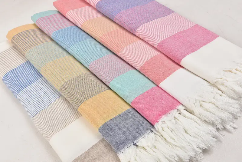 Soft organic Turkish peshtemal for luxury spa use, Home Decor Gifts, Wedding Favors, Best Friend Gift, 68x40 Cotton Striped Towel, Customized Towels - 8