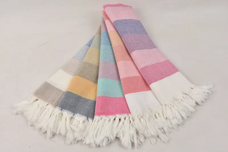 Soft organic Turkish peshtemal for luxury spa use, Home Decor Gifts, Wedding Favors, Best Friend Gift, 68x40 Cotton Striped Towel, Customized Towels - 6