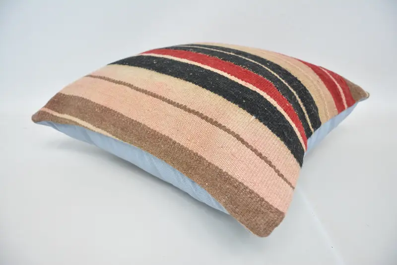 Throw Kilim Pillow, 20x20 Red Pillow Sham, Oriental Cushion Case, Nomadic Cushion Case, Vintage Pillow, Boho Pillow Sham Cover, Cushion Cover - 6