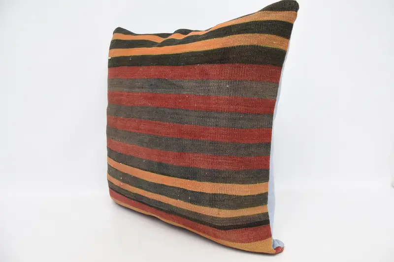 Pillow Case, 28x28 Red Cushion Cover, Vintage Kilim Pillow, Retro Throw Pillow Sham, Turkish Kilim Pillow, Comfy Throw Cushion Case, Boho Pillow - 4