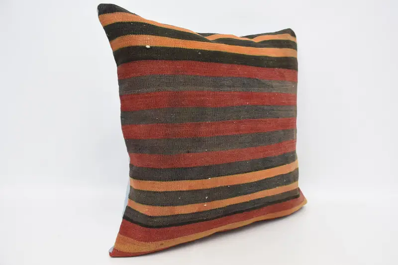 Pillow Case, 28x28 Red Cushion Cover, Vintage Kilim Pillow, Retro Throw Pillow Sham, Turkish Kilim Pillow, Comfy Throw Cushion Case, Boho Pillow - 3