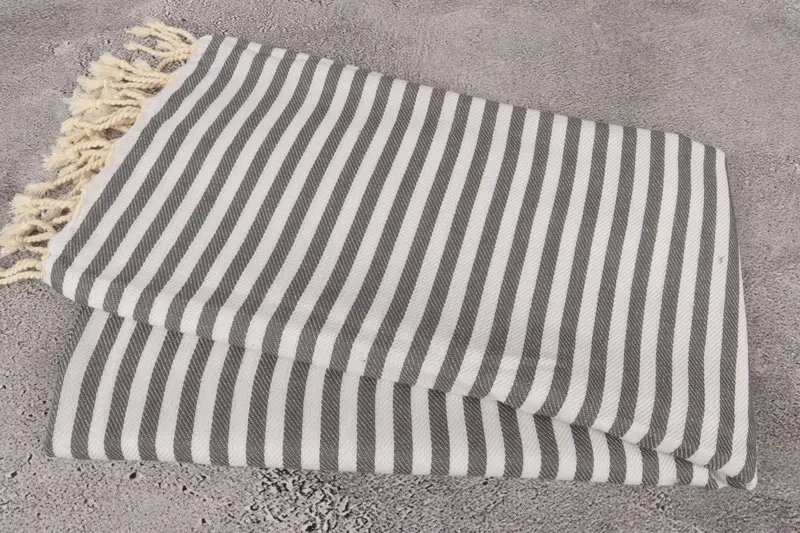 Welcome Wedding Gift, Eco-friendly Turkish peshtemal towel, Turkish beach towel, 70x40 Cotton Striped Towel, Home Decor Gifts, Summer Gift - 6