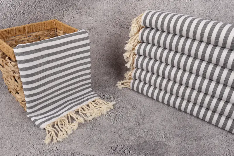 Welcome Wedding Gift, Eco-friendly Turkish peshtemal towel, Turkish beach towel, 70x40 Cotton Striped Towel, Home Decor Gifts, Summer Gift - 3