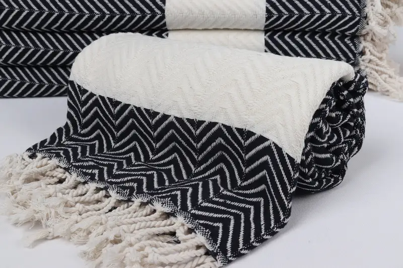 Housewarming Gift, 70x40 Cotton Zig zag Towel, Wedding Favors, Best Wedding Gift, Bachelorette Party Gifts Bridesmaids, Merry Christmas Gifts - 4