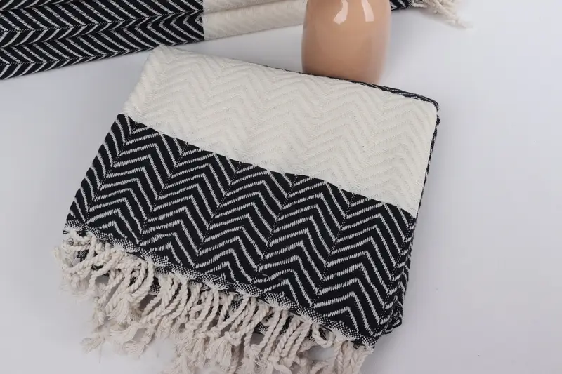 Housewarming Gift, 70x40 Cotton Zig zag Towel, Wedding Favors, Best Wedding Gift, Bachelorette Party Gifts Bridesmaids, Merry Christmas Gifts - 5