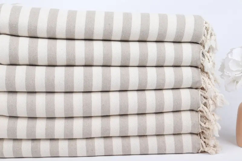 Bridesmaid Gifts, 80x36 Cotton Striped Towel, Thin and lightweight Turkish peshtemal, Gift For Coworker, Lightweight Turkish towel, Peshtemal Towel - 3