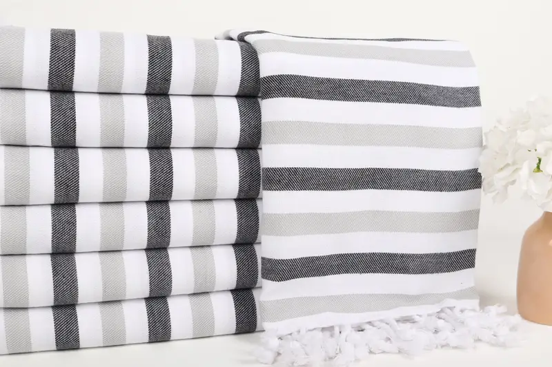 70x40 Cotton Striped Towel, Monogram Beach Towel, Personalized Gift, Turkish Towel Personalized, Welcome Wedding Gift, Monogram Turkish Towel - 2