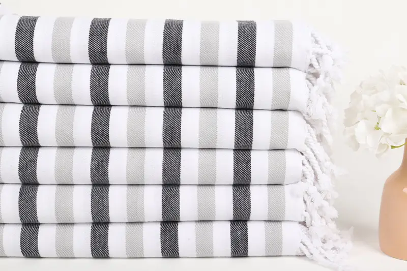 70x40 Cotton Striped Towel, Monogram Beach Towel, Personalized Gift, Turkish Towel Personalized, Welcome Wedding Gift, Monogram Turkish Towel - 3