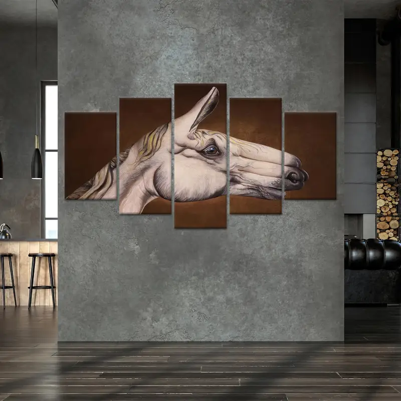 Horse Canvas Art, Surreal Wall Art, Abstract Horse, Animal Canvas Decor, Animal Lover Gift, Animal Canvas Decor, Office Art Decor - 5